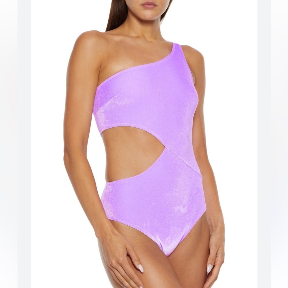Solid & Striped Claudia velvet swimsuit size  medium lilac